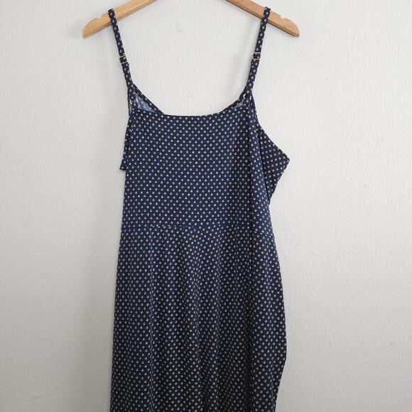 MICHAEL Michael Kors Navy Blue Dot Print Side-Tie Wide-Leg Jumpsuit Plus 2X NWT - Picture 12 of 13